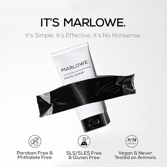 Marlowe NO. 122 MEN'S FACIAL SCRUB 6 OZ | IMPROVED FORMULA | LIGHT DAILY EXFOLIATING FACE CLEANSER | FRESH SANDALWOOD SCENT | MADE WITH NATURAL INGREDIENTS - Image 4